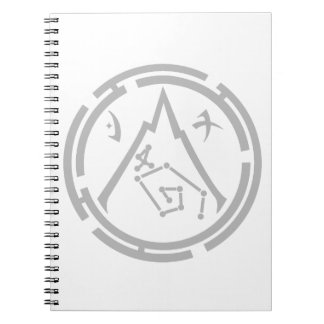 Scharlachschutz [Graue Emblem] Liniertes Notebook Notizblock
