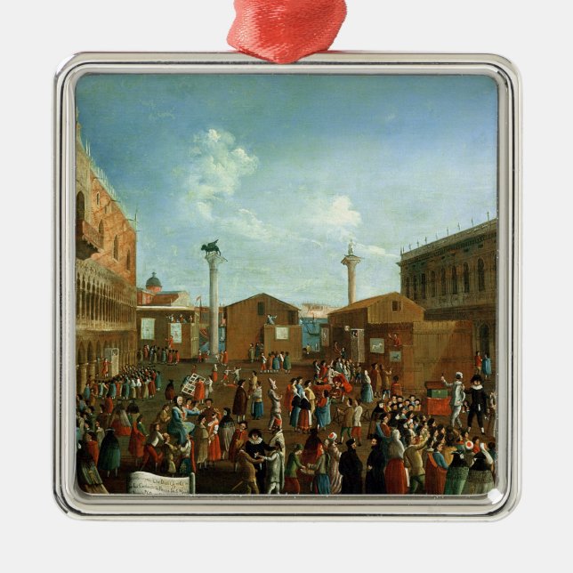 Scharlatane im Piazzetta San Marco, Venedig Ornament Aus Metall (Vorne)