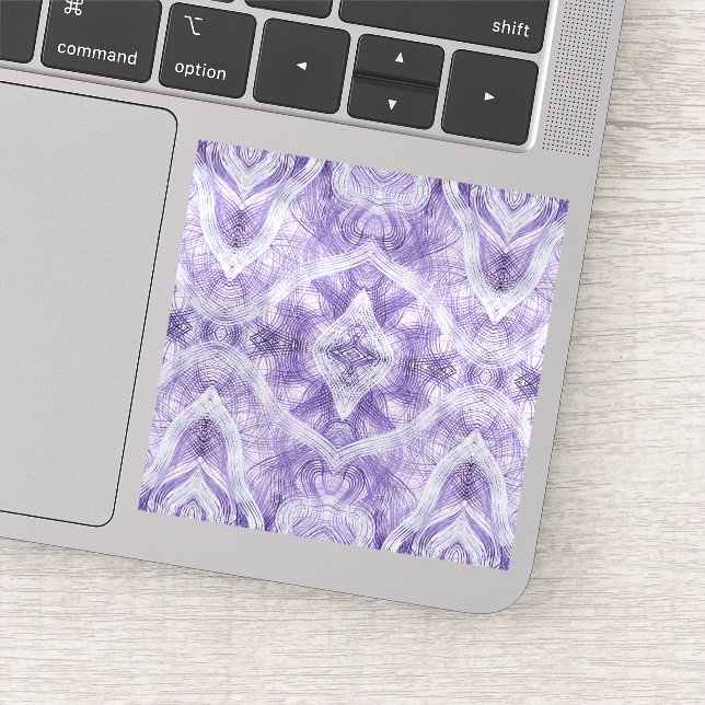 Schatten Abstrakt Violett Lila Weiße Wasserfarben  Aufkleber (Detail)