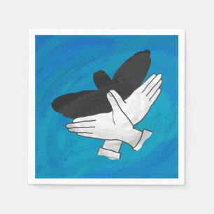Schatten Adler auf Blau Serviette