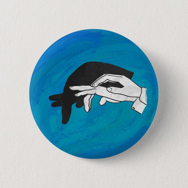 Schatten-Ameisenbär auf Blau Button (Vorderseite)