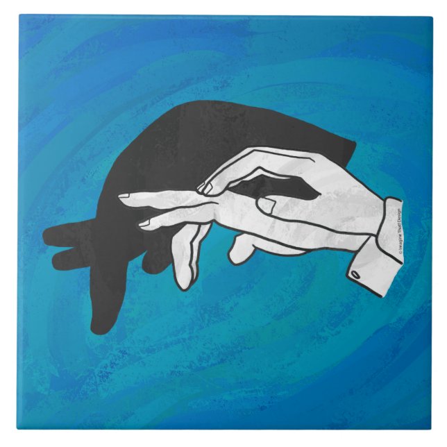 Schatten-Ameisenbär auf Blau Fliese (Vorderseite)