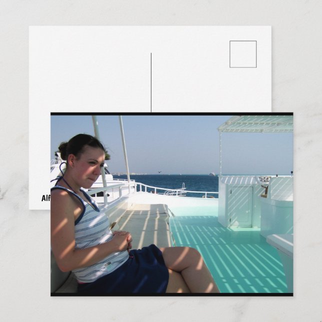 Schatten auf dem Sonnendeck Postkarte (Vorne/Hinten)