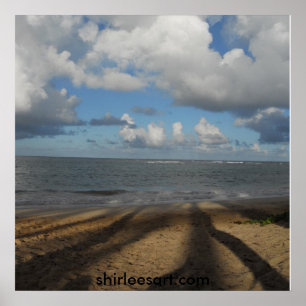Schatten auf dem Strand Poster