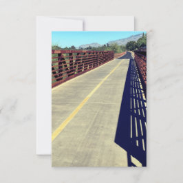 Schatten auf einer Fußbrücke Dankeskarte