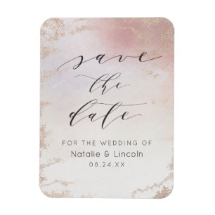 Schatten Blush Pink Frosted Wedding Save the Date Magnet