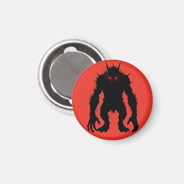 Schatten-Dämon-Monster Rote Augen Horror-Geschenk Magnet (Vorderseite/Rückseite)