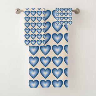 Schatten der blauen Herzen Badhandtuch Set