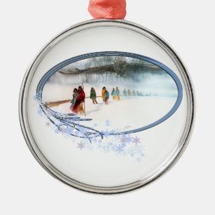 Schatten der Eule auf der Spur der Risse Silbernes Ornament