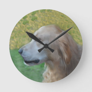 Schatten, der goldene Retriever Runde Wanduhr