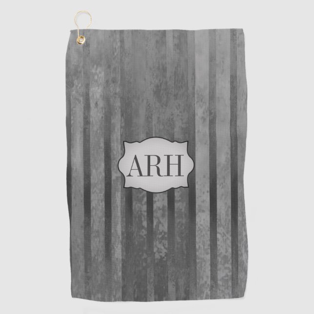 Schatten der grauen Ombre Streifen Golfhandtuch (Vorderseite)