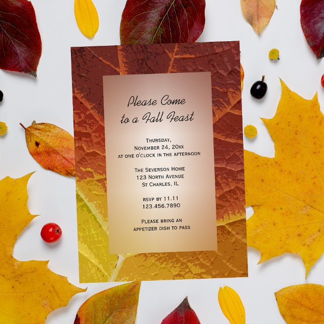 Schatten der Herbstfallfeier Einladung (Invite friends to your Fall Feast with this natural woodland invitation.)