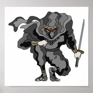 Schatten, der in der Dunkelheit lauert. Cyber-Ninj Poster