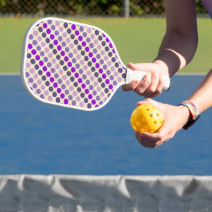 Schatten der Lila Polka-Punkte von Shirley Taylor Pickleball Schläger