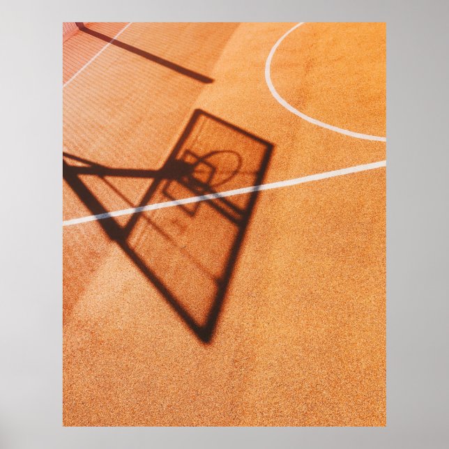 Schatten des Basketballkorbs Poster (Vorne)