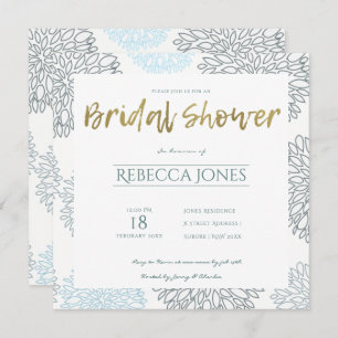SCHATTEN DES BLAUEN DAHLIA PATTERN-BRAUTPARTY EINLADUNG