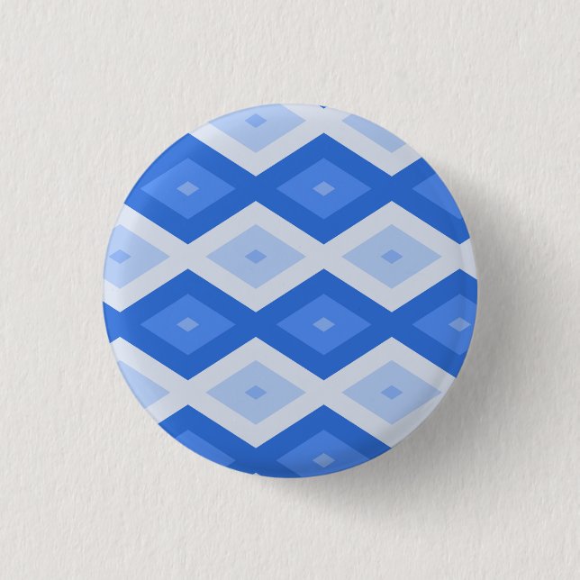 Schatten des blauen Rautenmusters Button (Vorderseite)