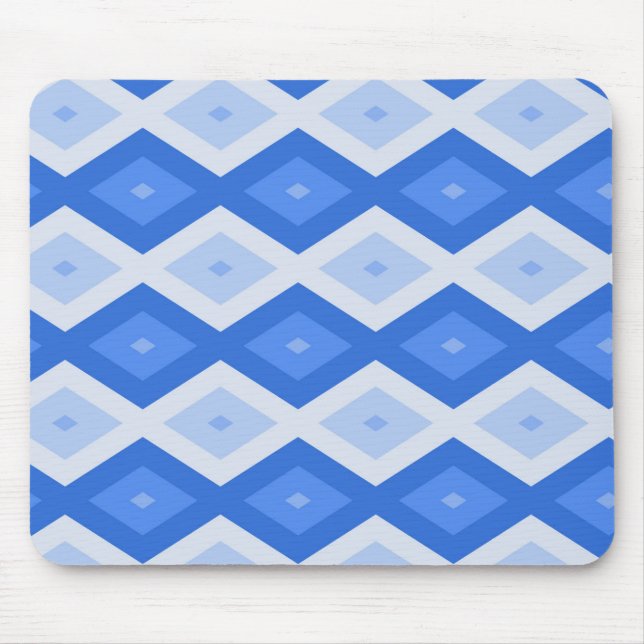 Schatten des blauen Rautenmusters Mousepad (Vorne)