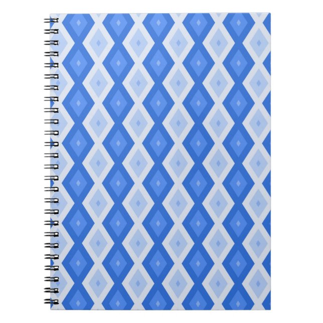 Schatten des blauen Rautenmusters Notizblock (Vorderseite)