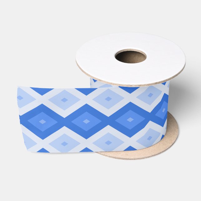 Schatten des blauen Rautenmusters Satinband (Spule)