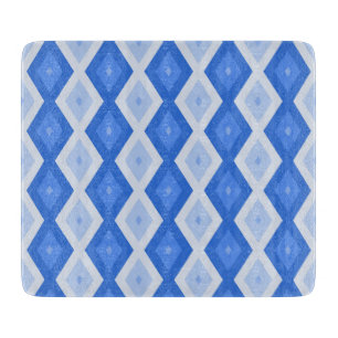 Schatten des blauen Rautenmusters Schneidebrett