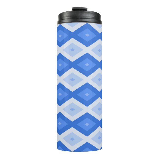 Schatten des blauen Rautenmusters Thermosbecher (Vorderseite)