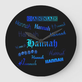 Schatten des Blaus auf Schwarzem - Hannah Große Wanduhr