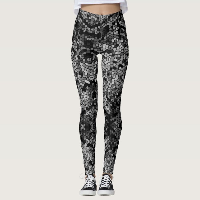 Schatten des grauen Mosaik-Musters elegant Leggings (Vorderseite)
