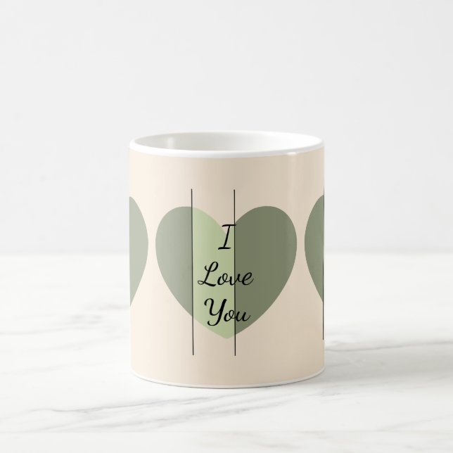 Schatten des grünen Herzens Kaffeetasse (Mittel)