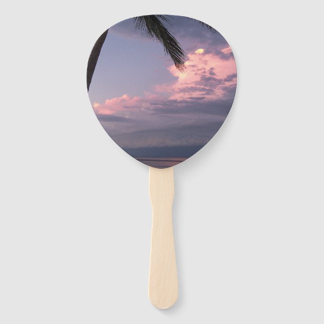 Schatten des Lila Himmels auf einem Handventilator Fächer (Vorderseite)