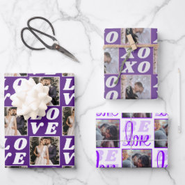 Schatten des Lila Weihnachtsgeschenks Foto 3 Gesch Geschenkpapier Set