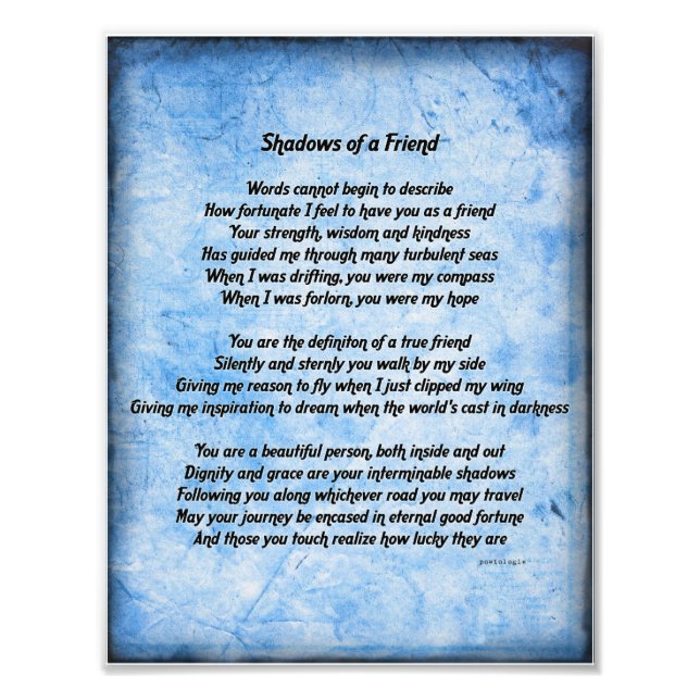 Schatten eines freunden Fotos Fotodruck (Vorne)