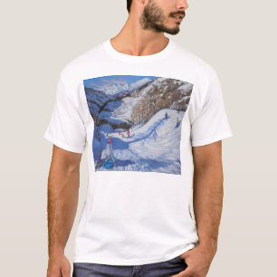 Schatten eines Tannenbaums und der Skifahrer T-Shirt