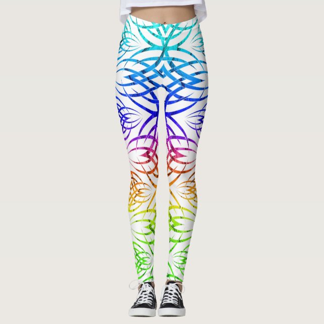Schatten-Eklipse-Tapete (Regenbogen 2) Leggings (Vorderseite)