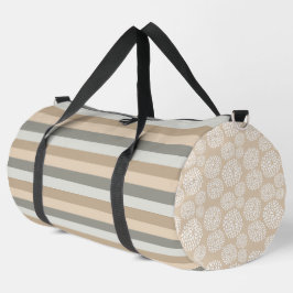 SCHATTEN FÜR BROWN- UND GRAUENSTREIFEN UND BLUME DUFFLE BAG
