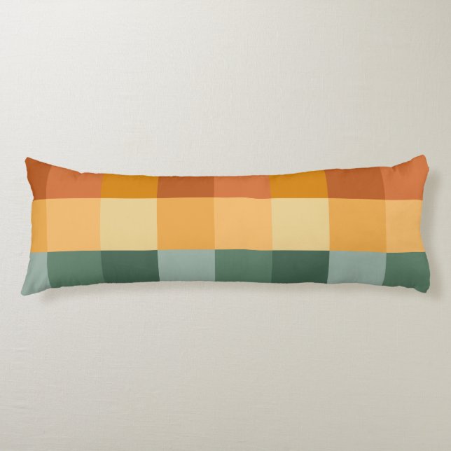 SCHATTEN FÜR GRÜNE UND ORANGE BLOCKS & POLKA-DOTS SEITENSCHLÄFERKISSEN (Vorderseite)