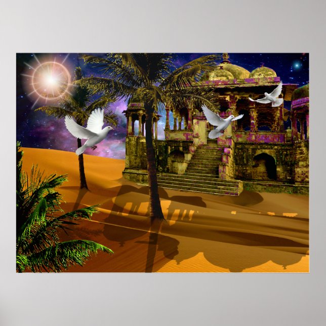 Schatten im Sand. Poster (Vorne)