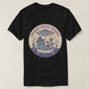 Schatten Mit Reißzähnen Grusel Siegel T-Shirt