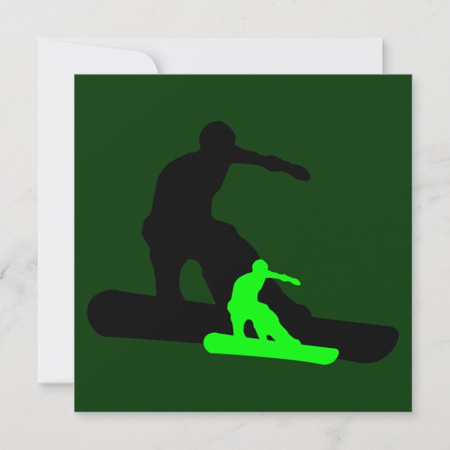 Schatten : Snowboarden Einladung (Vorderseite)