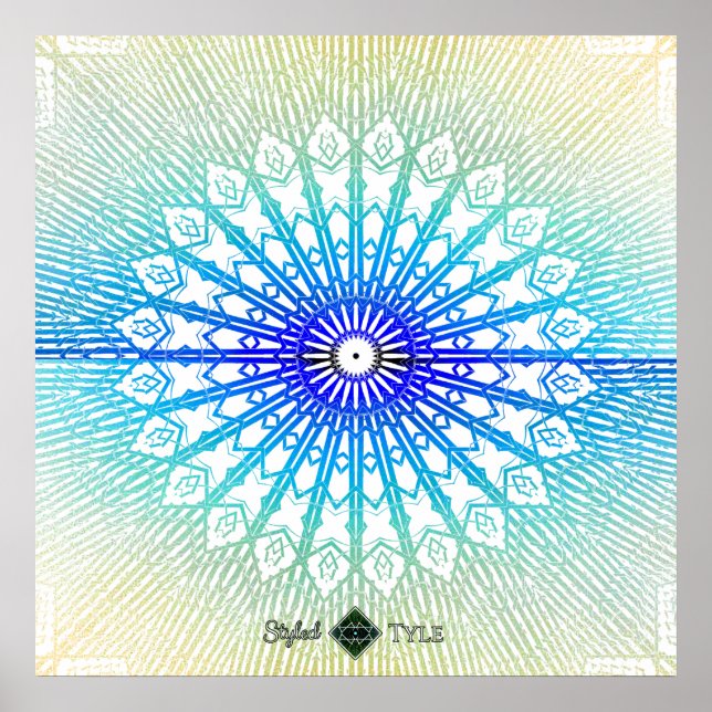 Schatten-Spiegel-Mandala (Regenbogen) Poster (Vorne)