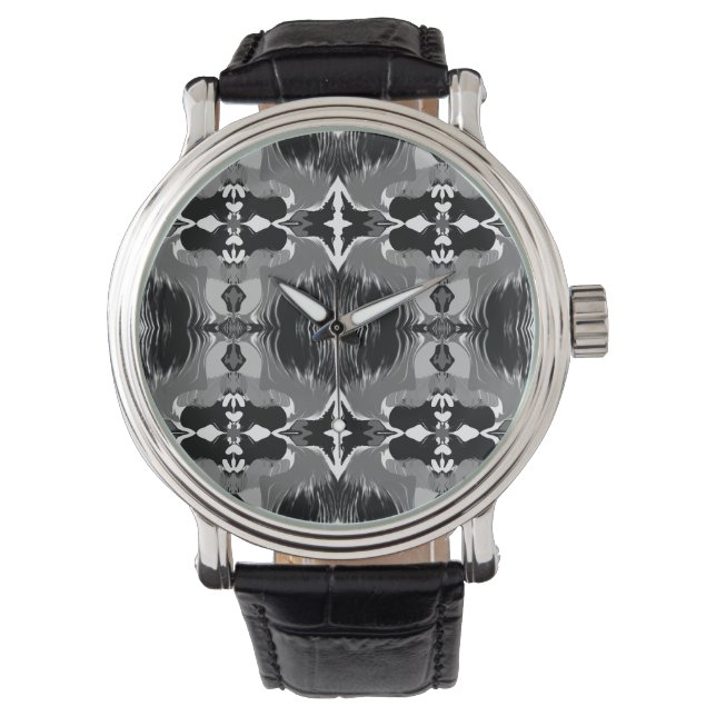 Schatten Spiegel Muster  Armbanduhr (Vorderseite)