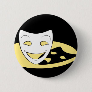 Schatten-Theater maskiert Knopf Button