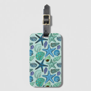 Schatten von Blauen Muscheln und Sternen Gepäckanhänger