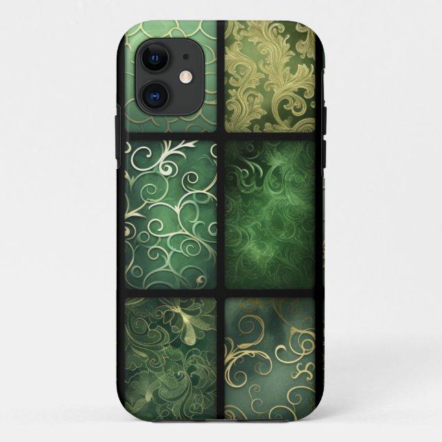 SCHATTEN VON IRISCHEN GRÜNEN UND GOLDEN VERZIERTEN Case-Mate iPhone HÜLLE (Rückseite)