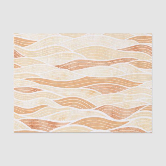 SCHATTEN VON PEACH WAVE PATTERN SEIDENPAPIER (Vorderseite)