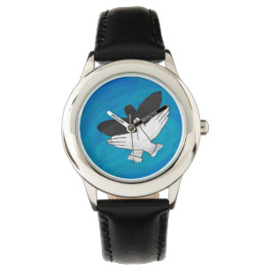 Schattenadler auf blau armbanduhr