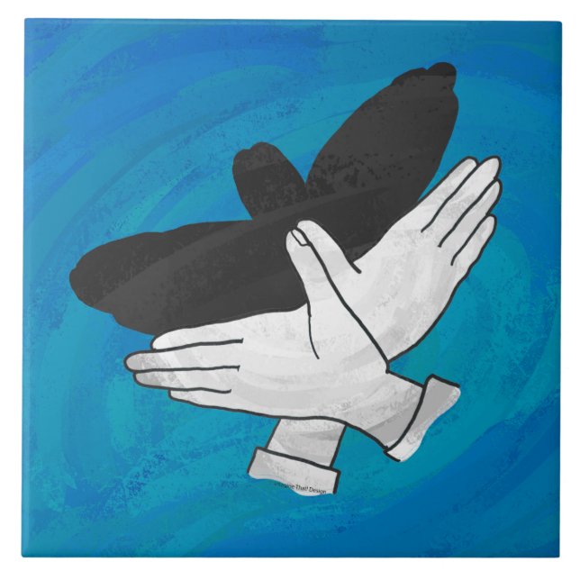 Schattenadler auf blau fliese (Vorderseite)