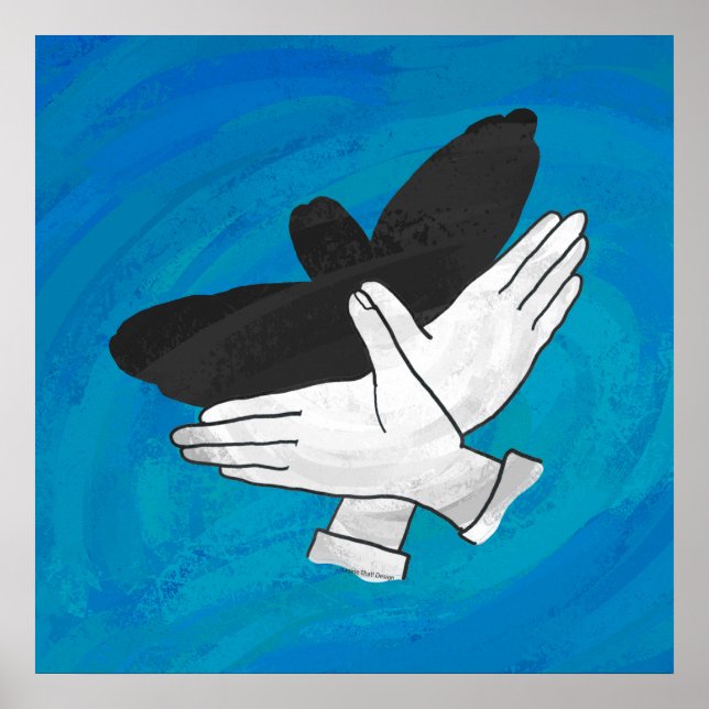 Schattenadler auf blau poster (Vorne)