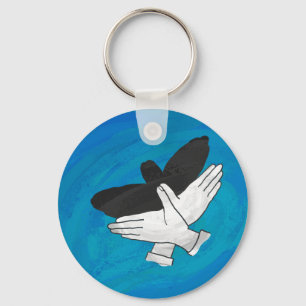 Schattenadler auf blau schlüsselanhänger