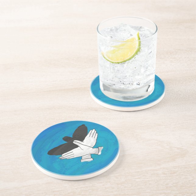 Schattenadler auf blau untersetzer (Seite)